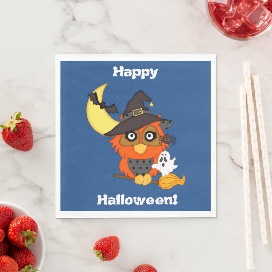 Niedlich Hoot Owl Halloween Serviette (Beispiel)