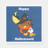 Niedlich Hoot Owl Halloween Serviette (Vorderseite)