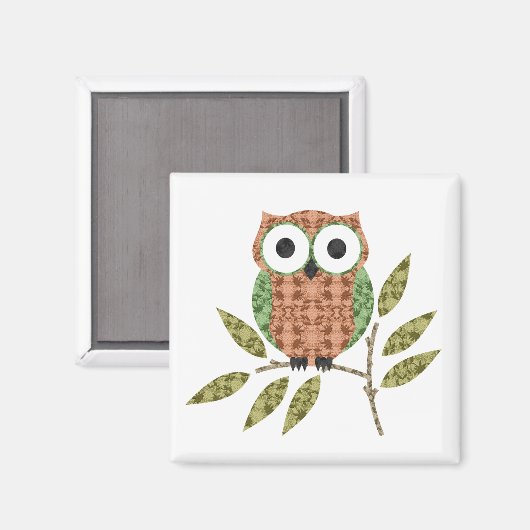 Niedlich Hoot Owl Kitchenmagnet Magnet (Vorderseite/Rückseite)