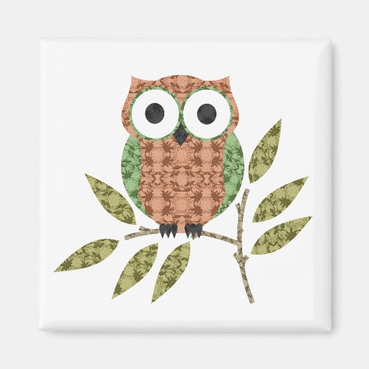 Niedlich Hoot Owl Kitchenmagnet Magnet (Vorne)