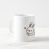 Niedlich Hopping Bunny Rabbit Doodle Kaffeetasse (Vorderseite Links)