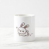 Niedlich Hopping Bunny Rabbit Doodle Kaffeetasse (Mittel)