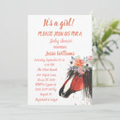 Niedlich Horse Boho Ranch Baby Girl Western Floral Einladung (Stehend Vorderseite)