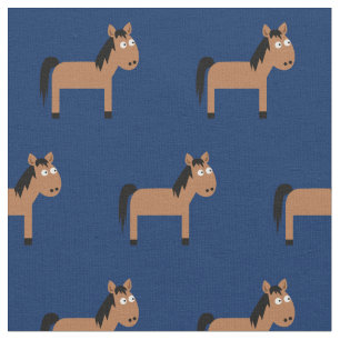 Niedlich Horse Kid Baby Kinderzimmer Navy Blue Stoff