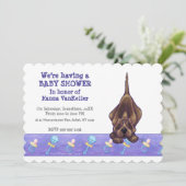 Niedlich Hound Dog Babydusche Einladung (Stehend Vorderseite)