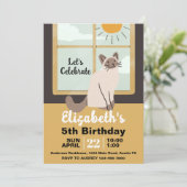 Niedlich House Cat Geburtstagsparty Einladung (Stehend Vorderseite)