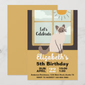 Niedlich House Cat Geburtstagsparty Einladung (Vorne/Hinten)