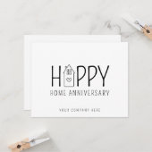 Niedlich House Happy Zuhause Anniversary Real Anwe Karte (Vorderseite/Rückseite Beispiel)
