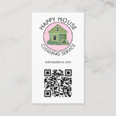 Niedlich-House-Logo-Reinigung Zuhause QR-Code Sozi Visitenkarte (Rückseite)