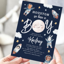 Niedlich "Houston we have a Boy" Space Baby Dusche