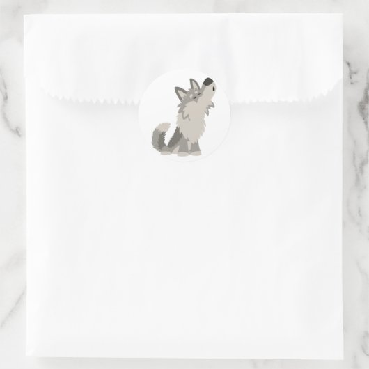 Niedlich Howling Cartoon Wolf Sticker (Tasche)