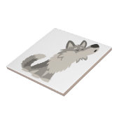 Niedlich Howling Cartoon Wolf Tile Fliese (Seite)