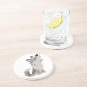 Niedlich Howling Cartoon Wolf Untersetzer (Seite)