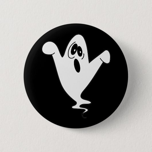 Niedlich Howling Ghost Halloween Button (Vorderseite)