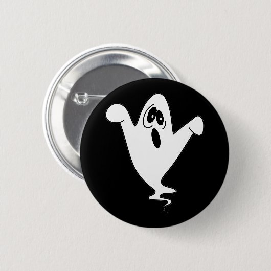 Niedlich Howling Ghost Halloween Button (Vorne & Hinten)