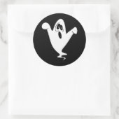 Niedlich Howling Ghost Halloween Runder Aufkleber (Tasche)