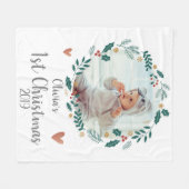 Niedlich | Hübscher Kranz | Baby First Christmas F Fleecedecke (Vorderseite (Horizontal))