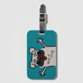 Niedlich Hug eines Mops Aquamarin Gepäckanhänger (Vorderseite Vertikal)