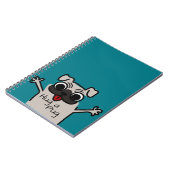 Niedlich Hug eines Mops Aquamarin Notizblock (Linke Seite)