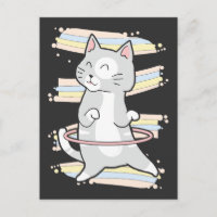 Niedlich Hula Hoop Kitty Dancing Cat Tanz Lover