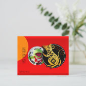 Niedlich Humorer Rat Paper-cut 2020 Postcard Postkarte (Stehend Vorderseite)