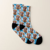 Niedlich Hund Aquamarines blaues Foto Socken (Paar)