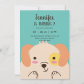 Niedlich Hund Cartoon Welpe Kindergeburtstag Einladung (Vorderseite)