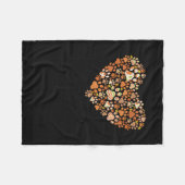 Niedlich-hund-cat-paw-print-pukin-herbstlaub-fall- Fleecedecke (Vorderseite (Horizontal))