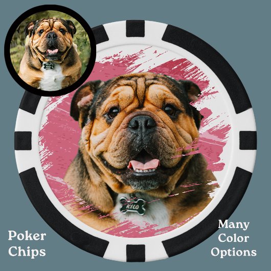 Niedlich Hund Französisches Bulldog-Foto Pokerchips