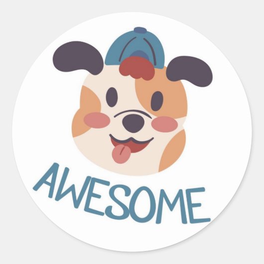 Niedlich Hund Great Job Sticker (Vorderseite)