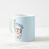 Niedlich Hund Hallo Tasse (Vorderseite Links)