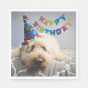 Niedlich Hund Happy Birthday Napkins Serviette