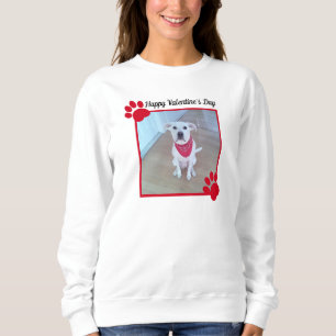 Niedlich Hund Happy Valentines Day Red Paws 1 Foto Sweatshirt