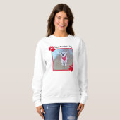 Niedlich Hund Happy Valentines Day Red Paws 1 Foto Sweatshirt (Vorne ganz)