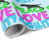 Niedlich Hunde Agility Blau Geschenkpapier (Rolleneckpunkt)