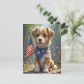 Niedlich Hunde amerikanische Unabhängigkeitstag Feiertagskarte (Stehend Vorderseite)