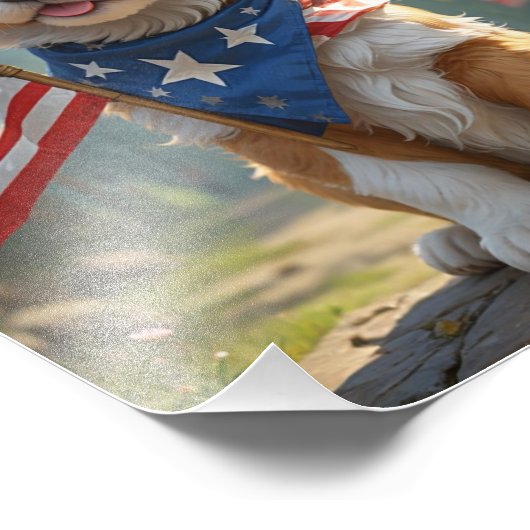 Niedlich Hunde amerikanische Unabhängigkeitstag Fotodruck (Ecke)