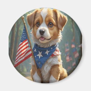 Niedlich Hunde amerikanische Unabhängigkeitstag Magnet