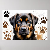 Niedlich Hunde Aquarell Print Poster (Vorne)