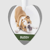 Niedlich Hunde Bulldog Welpe Modernes Weihnachtsfe Ornament (Vorderseite)