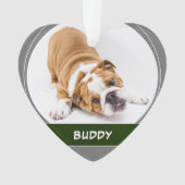 Niedlich Hunde Bulldog Welpe Modernes Weihnachtsfe Ornament (Vorderseite)