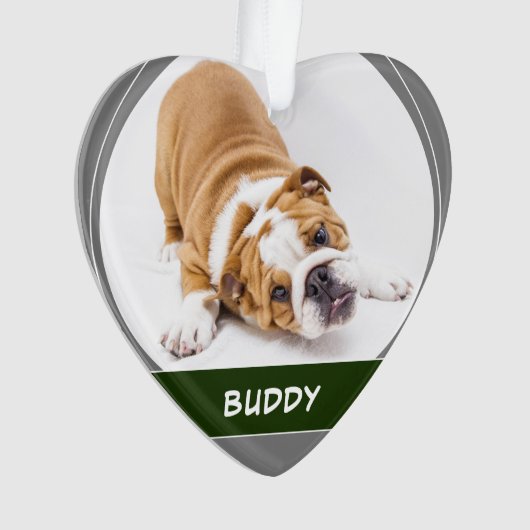 Niedlich Hunde Bulldog Welpe Modernes Weihnachtsfe Ornament (Vorderseite)