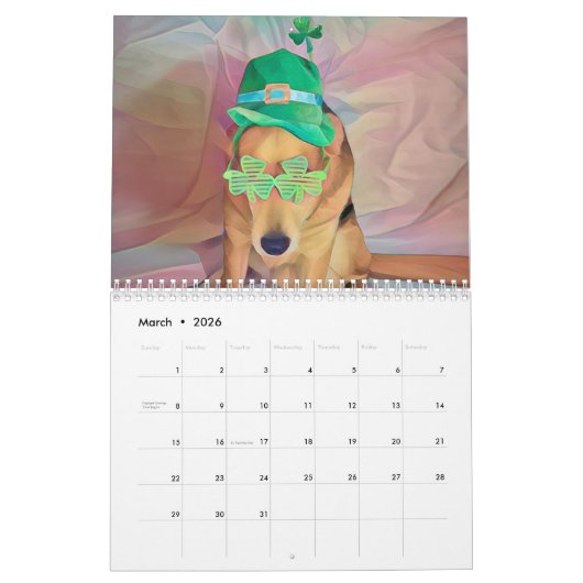 Niedlich Hunde Foto Art Design 2024Monatlich Kalender (Mär 2026)