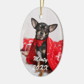 Niedlich Hunde Foto Keramik Ornament (Links)