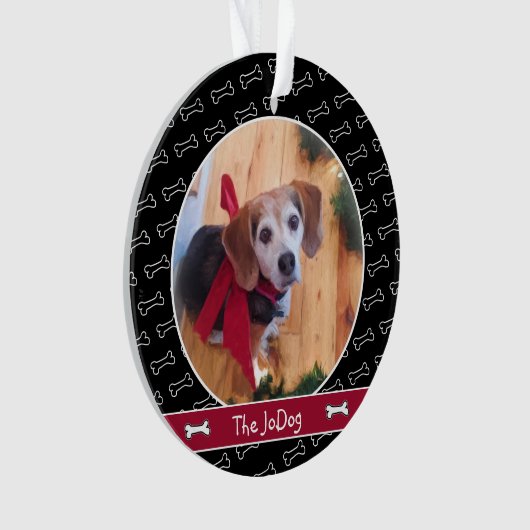Niedlich Hunde Foto Knochen Muster Pet Ornament (Vorderseite)