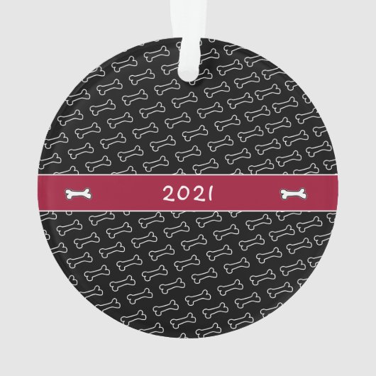 Niedlich Hunde Foto Knochen Muster Pet Ornament (Rückseite)