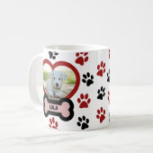 Niedlich Hunde Hund Foto Herz rotes und schwarzes  Kaffeetasse (Vorderseite Links)
