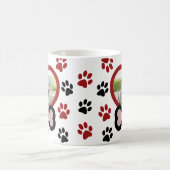 Niedlich Hunde Hund Foto Herz rotes und schwarzes  Kaffeetasse (Mittel)
