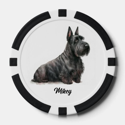 Niedlich Hunde Illustration - Scottish Terrier Pokerchips (Vorderseite)