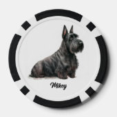 Niedlich Hunde Illustration - Scottish Terrier Pokerchips (Rückseite)